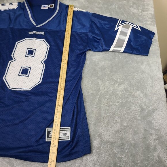 Vintage Dallas Cowboys Jersey Mens Medium Blue Starter Size 48 Troy Aikman #8 - Picture 6 of 8